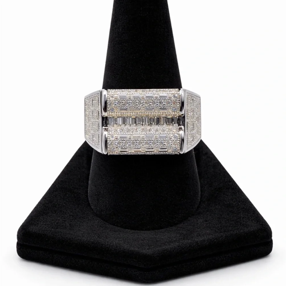 925 Sterling Silver 1.80CT MOISSANITE Iced Out Men’s Ring Size 10 or 11